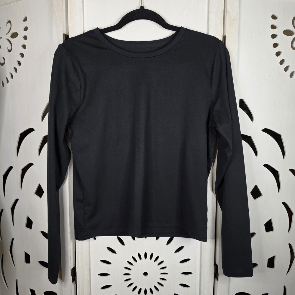 Hollister Long Sleeve Knit Pullover Shirt Black Super Soft Women's Size XL